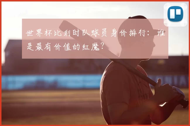 世界杯比利时队球员身价排行：谁是最有价值的红魔？