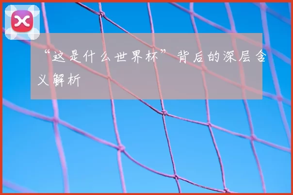 “这是什么世界杯”背后的深层含义解析